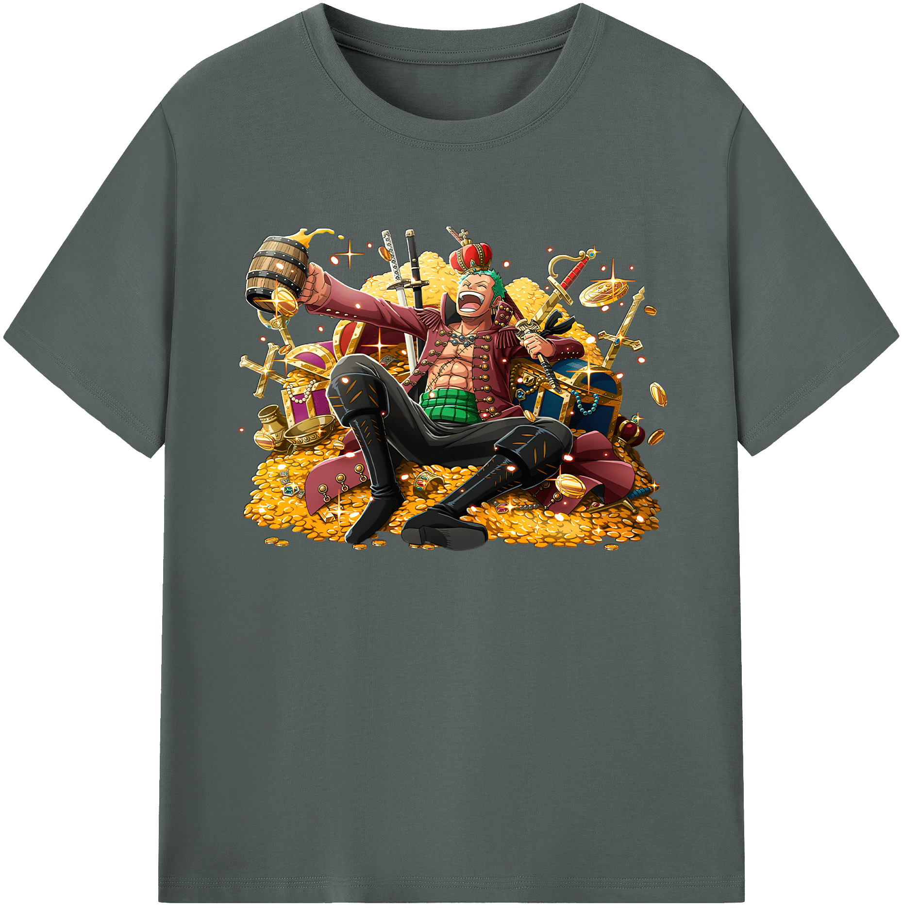ワンピース ロロノア・ゾロ ONE PIECE Roronoa Zoro 綿100％ メンズ半袖Tシャツ｜肌触りやわらか＆通気性
